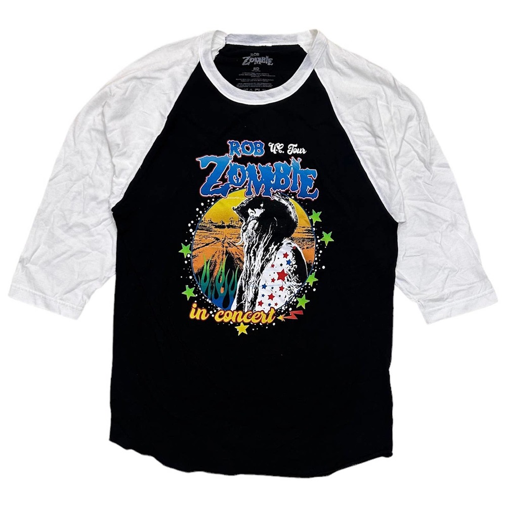 Rob Zombie Men's Officially Licensed 2022 USA Concert Tour Raglan Tee T-Shirt